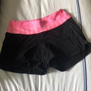 lululemon black and pink Astro shorts size 6